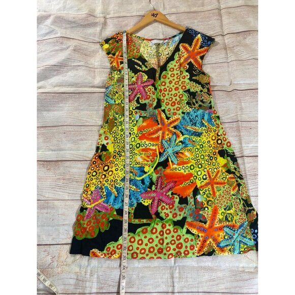 Jams World Women's Starfish Multi Color Sleeveless Sun Dress - Small - Picture 5 of 12